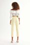 High Waist Cigarette Pants with Belt - 5