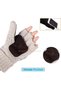 Unisex Outdoor Wool Blend Knitted Gloves,Warm Insulated Convertible Fingerless Mittens for Winter Sports - 5