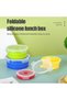 4PCS Collapsible Silicone Bowl Set with Lids,Portable Round Food Storage Containers for Camping and Kitchen,Microwave and Freezer Safe - 4