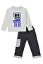 Boy's Set with Tiger Print 100% Cotton T-Shirt - Denim Cargo Pants (3-8 Years) - 4