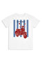 Boy's Set Motorcycle Printed 100% Cotton T-Shirt Striped Woven Shorts Summer Set - 6