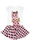 Polka Dot Cheetah Girls' Summer T-Shirt Pink Skirt Set - 3