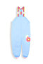 Girl's Floral Patterned Blue Water-Repellent Adjustable Strap Rain Coverall 3-8 Years - 5