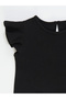 White Cat Ruffled Girl's Black Summer Dress - 7