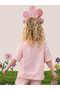 Pink Crew Neck Oversize T-Shirt for Girls 100% Cotton - 2
