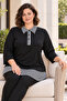 Plus Size Shirt Collar Side Slit Comfort Model Half Sleeve Sports Casual Mother Combed Cotton Tunic Blouse - 5