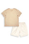 Boy's Summer Set Printed 100% Cotton T-Shirt Striped Woven Shorts Summer Set - 5