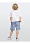 Boy's Set Motorcycle Printed 100% Cotton T-Shirt Striped Woven Shorts Summer Set - 2