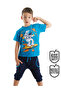 Astronaut Navy Blue Boys' Summer T-Shirt Capri Shorts Set