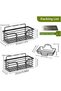 Adhesive Shower Caddy Organizer with Soap Dish and 4 Hooks,Rustproof Stainless Steel Wall Mounted Storage Shelf for Bathroom and Kitchen - 2