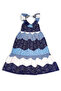 Girl's Long Dress %100 Cotton Poplin Navy Blue White Spring Summer Season 5-10 Years - 4