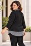 Plus Size Shirt Collar Side Slit Comfort Model Half Sleeve Sports Casual Mother Combed Cotton Tunic Blouse - 2