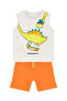 Skateboarding Dino Boys Summer Sleeveless T-Shirt Shorts Set - 3