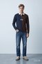 Clark Men's Polo Neck Sweatshirt - Brown Printed, Standard Fit - 4
