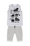 Construction Tool Boys Summer Striped T-Shirt Capri Shorts Set - 3