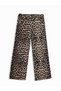Girl's Leopard Patterned Gabardine Multi-Colored Wide-Leg Pants 6-11 Years - 3