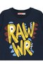 Boys Winter Dinosaur Patterned Cotton Navy Blue Long Sleeve 2-Piece T-Shirt Trousers Set 2-8 Years - 7
