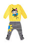 Striped Floral Bee Girls Velvet Tracksuit Set - 3
