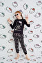 Girls' Black Girls' Long Sleeve Cotton Pajama Set - 2