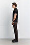 Men's Black Crew Neck Easy-Ironing Wrinkle-Resistant Regular Fit Knitwear T-Shirt A62Y5003 - 4