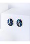 Navy Blue Knot Model Enamel Earrings
