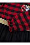Unicorn Plaid Tulle New Year Girl Red Dress - 7