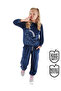 Navy Blue Velvet Unicorn Girl's Tracksuit