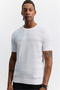 Men's Ecru Crew Neck Easy-Ironing Wrinkle-Resistant Regular Fit Knitwear T-Shirt A62Y5003 - 5