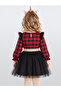 Unicorn Plaid Tulle New Year Girl Red Dress - 2