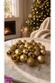 Christmas Pine Tree Ornament Gold Ball 3 cm 24 Pcs - 4