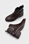 Round Buckle Mid-Heeled Women's Casual Boots - 3