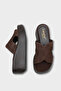 Genuine Leather Suede Wedge Heeled Women's Sandals - 3