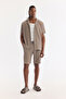 Men's Mink Knitted Regular Fit Shorts with Elastic Waist, Lace-Up and Side Pockets A61Y3640