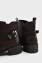 Round Buckle Mid-Heeled Women's Casual Boots - 5