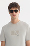 Men's Gray Crew Neck Printed Viscose Blended Bi-Stretch Regular Fit T-Shirt A61Y1160 - 2