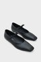 Nickie Buckle-Strapped Blunt-Toe Flat Heeled Casual Women's Ballerinas