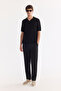 Men's Black Polo Collar Buttonless Soft Touch Regular Fit Knitwear T-Shirt A61Y5021 - 3