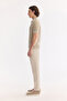 Men's Beige Polo Collar Buttonless 100% Cotton Soft Touch Regular Fit Knitwear T-Shirt A61Y5025 - 3