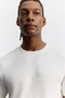 Men's Ecru Crew Neck Printed Viscose Blended Easy-Iron Regular Fit T-Shirt A62Y1008 - 2