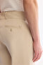 Men's Beige High Waist Cotton Blend Breathable Carrot Fit Pants A61Y3062 - 6