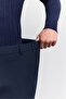 Men's Navy Blue Elastic Waist Anti-Wrinkle Water Repellent Technical Fabric Slim Fit Trousers A62Y3200 - 4