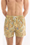 Men's Yellow Quick-Drying Printed Relaxed Fit Swim Shorts with Bag A61Y3817 - 6