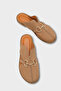 Vivyanne Genuine Leather Flat Heeled Women's Sabo Slippers - 2