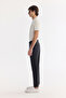 Men's Black Elastic Waist Technical Fabric Comfort Slim Fit Trousers A61Y3209 - 2