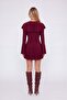 Ruffled Mini Yolanthe Dress Burgundy - 2