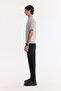 Men's Gray Polo Collar Zippered Rayon Regular Fit Knitwear T-Shirt A61Y5018 - 3