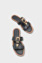 Lanni Buckle Flat Heeled Women's Slippers - 5