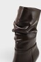 Lilia Patent Leather Look Pointed Toe High Heeled Drawstring Side Zipper Casual Stylish Women's Boots - 5