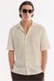 Men's Ecru Apaj Collar Breathable Soft Touch Short Sleeve Comfort Fit Shirt A61Y2025 - 6