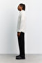 Men's Ecru Bottom-Bottomed Collar Soft Touch Long Sleeve Comfort Fit Shirt A62Y2021 - 5